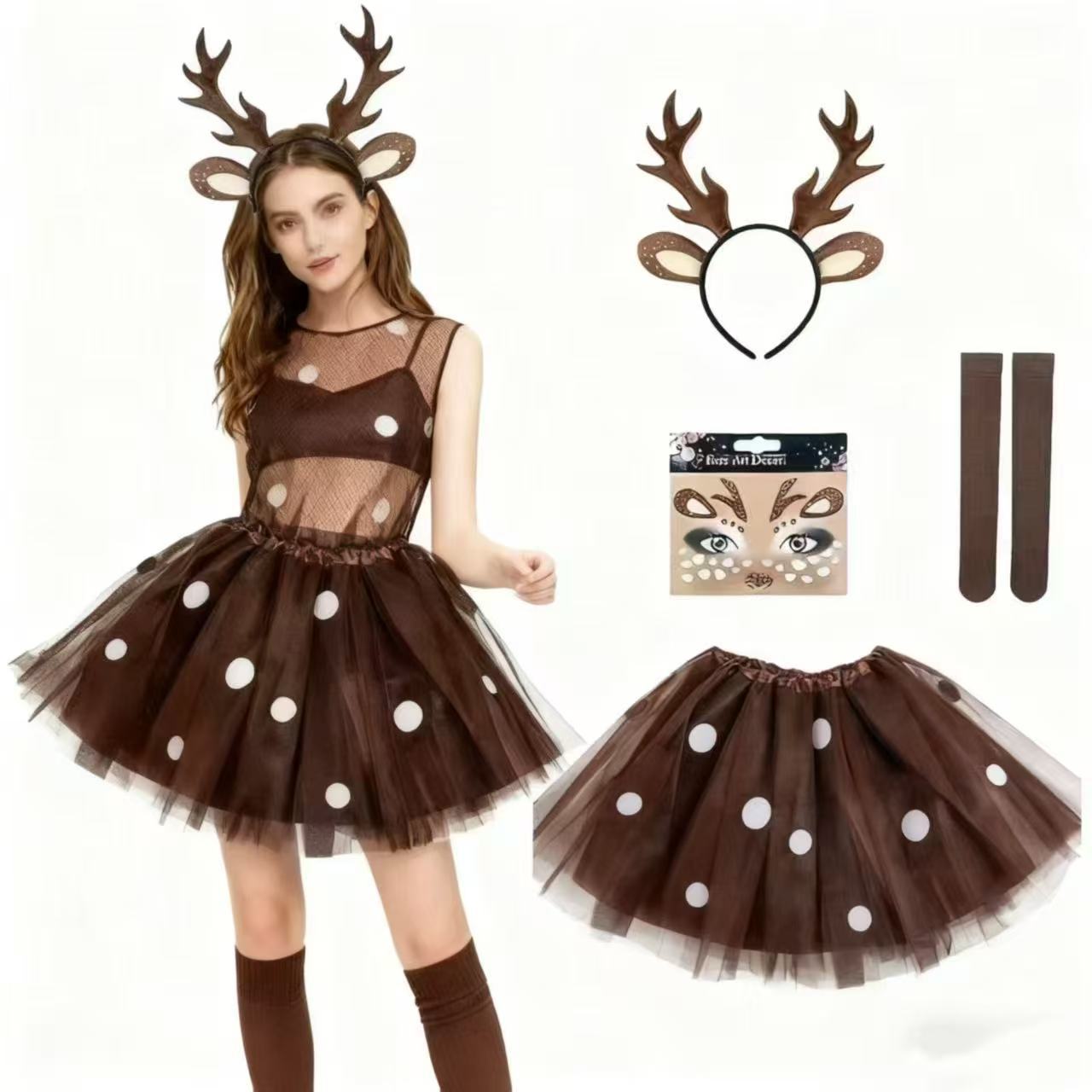 Reindeer Antlers Headband - Adult Christmas Tutu Skirt Set, Stage