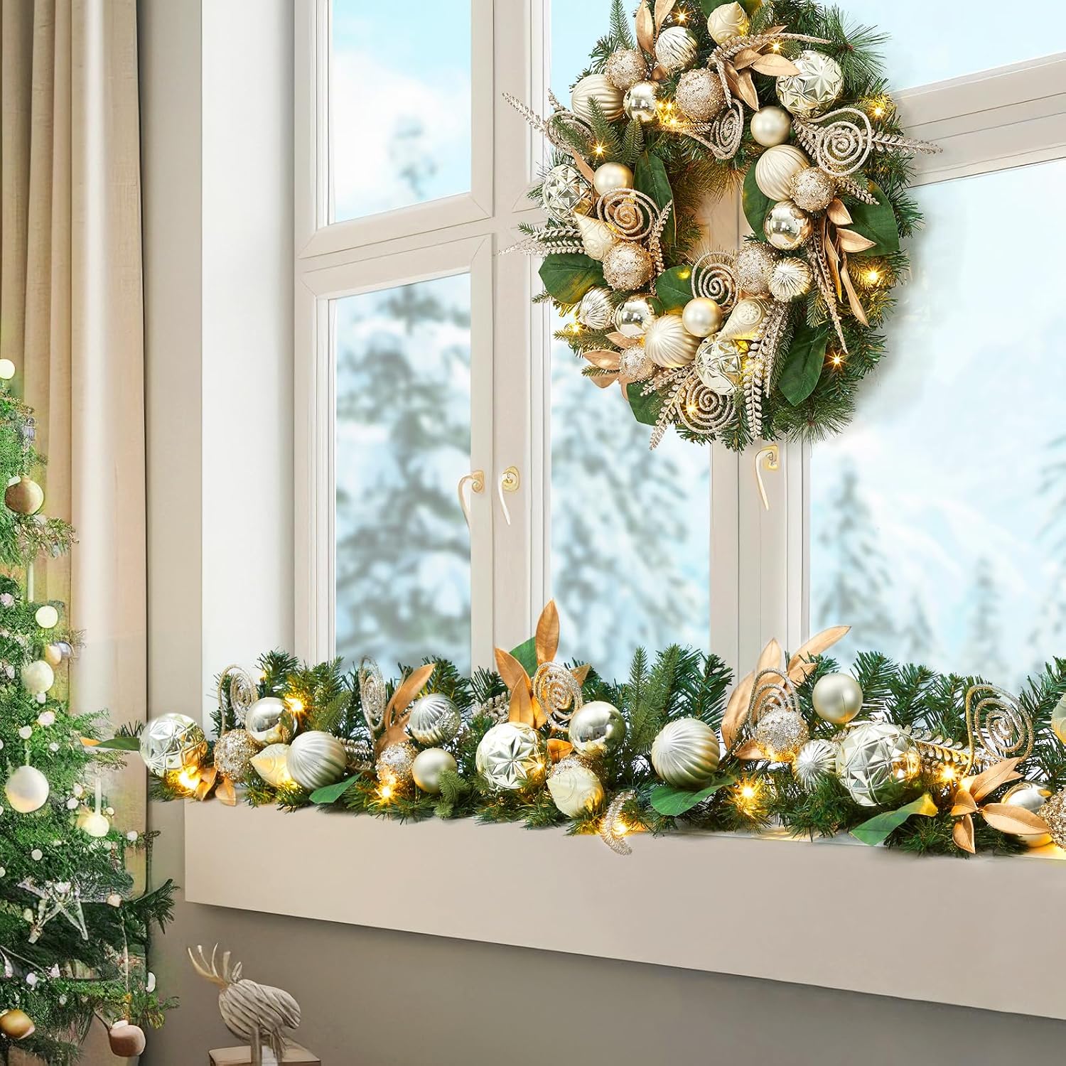 Garvee 24 Inch Christmas Wreat - Led Fairy String Lights ulasan dan harga