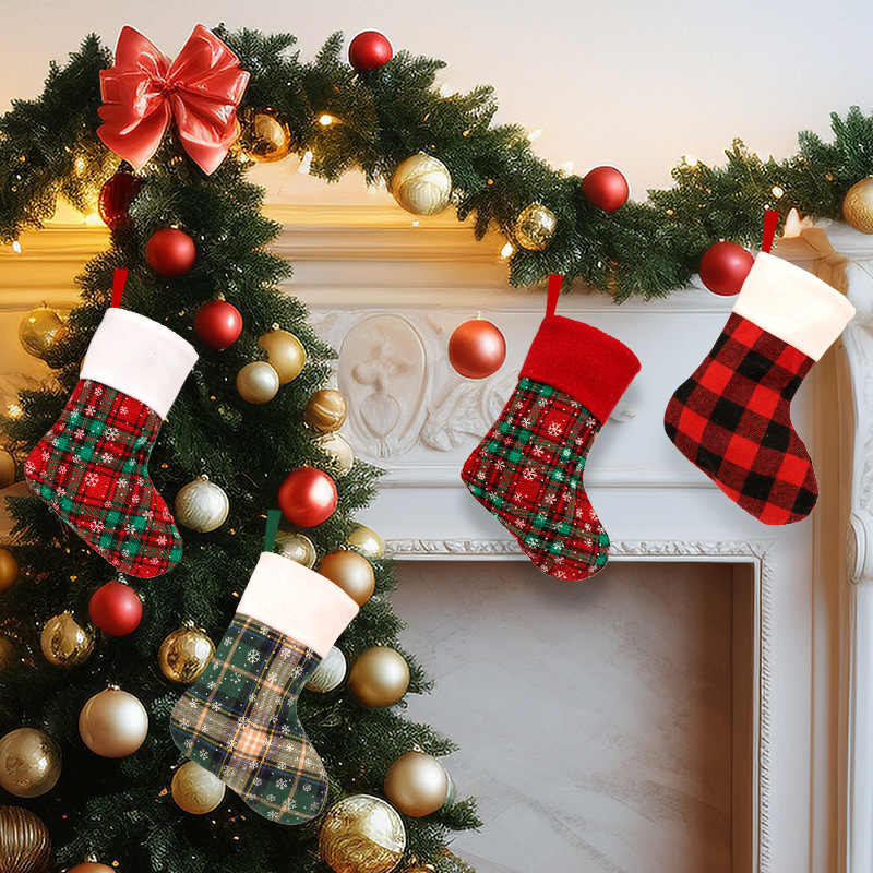 10PCS Christmas Stocking Gift  - Christmas Stocking Hanging ulasan dan harga