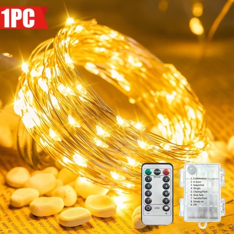 10M Remote Control Waterproof  - Led Fairy String Lights ulasan dan harga