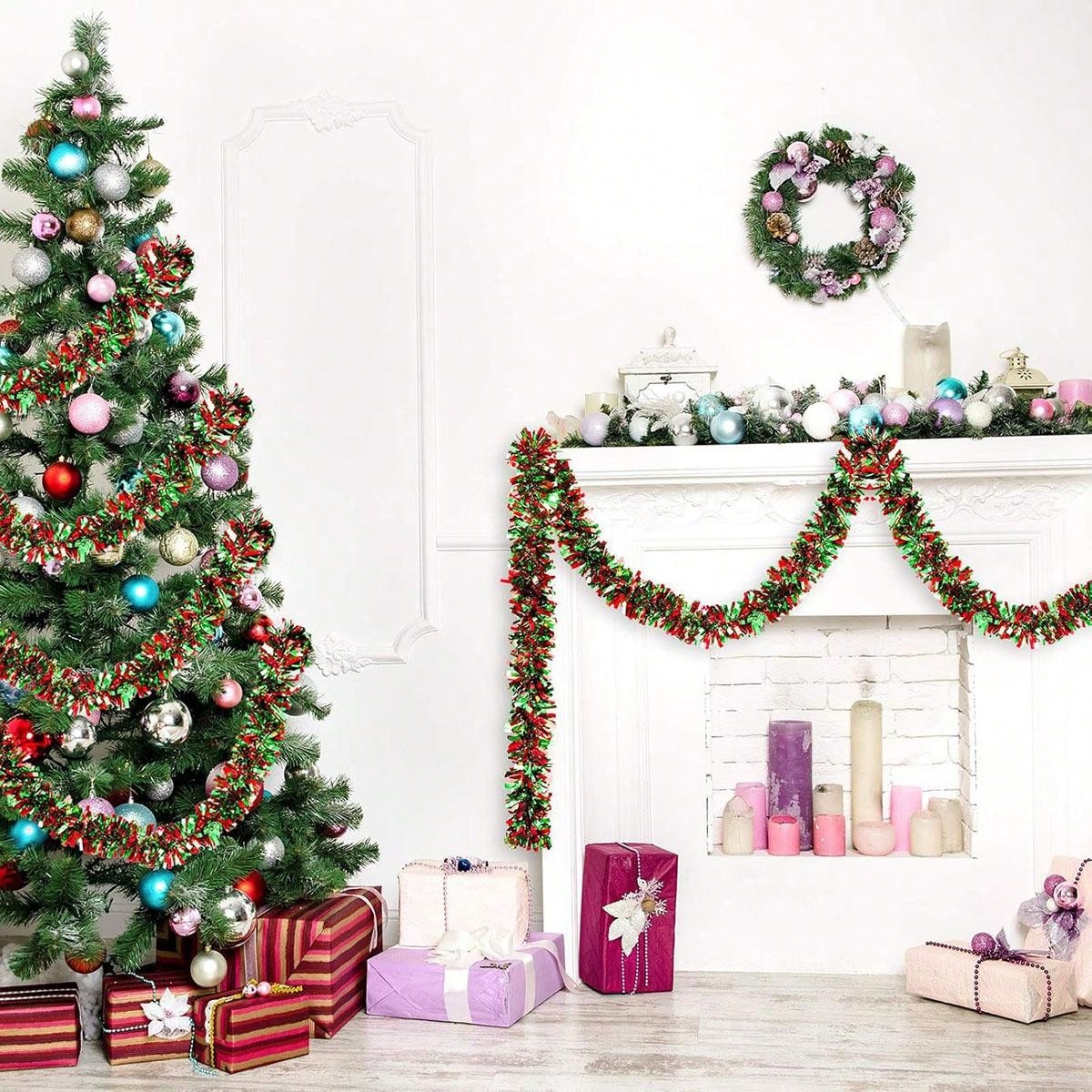 Christmas Garland Decorations  - Tinsel Garland Decoration ulasan dan harga