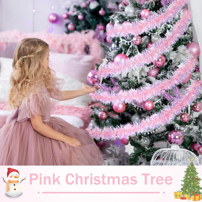 2M Pink Tinsel Garland Shiny M - Tinsel Garland Decoration ulasan dan harga
